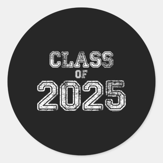 Klasse 2025 Senior 2025 Abschluss School Spirit Runder Aufkleber (Vorderseite)