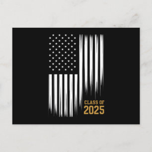 Klasse 2025 Senior American Flag Abschluss Postkarte