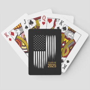 Klasse 2025 Senior American Flag Abschlussfeier Spielkarten