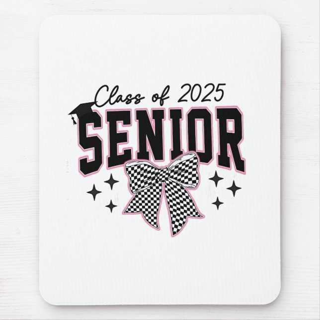 Klasse 2025 Senior Bow Coquette Abschluss Mousepad (Vorne)