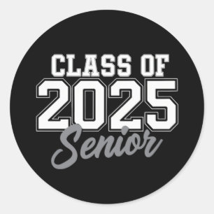 Klasse 2025 Senior Rückkehr zur Schule 2025 Vintag Runder Aufkleber