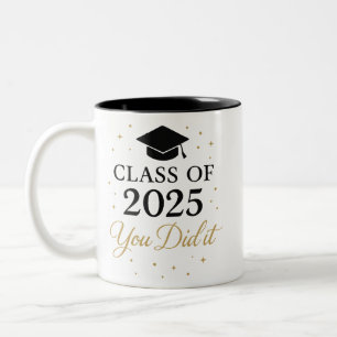 Klasse 2025 - Sie haben es mit zwei Abschlüssen Ta Zweifarbige Tasse