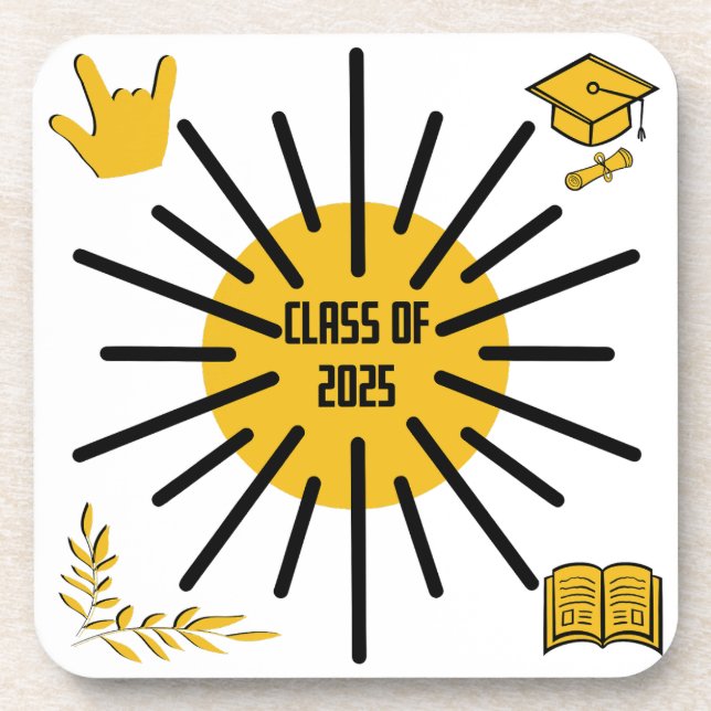 Klasse 2025 - Sunshine Getränkeuntersetzer (Vorderseite)