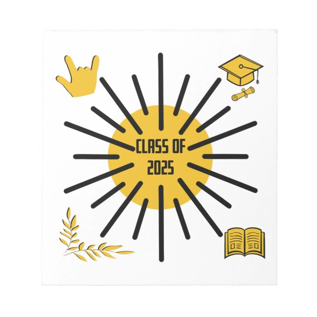 Klasse 2025 - Sunshine Notizblock (Vorderseite)