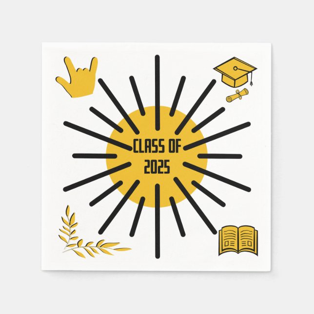 Klasse 2025 - Sunshine Serviette (Vorderseite)