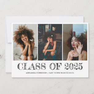 Klasse 2025 Typografy Graduate Foto Collage Einladung