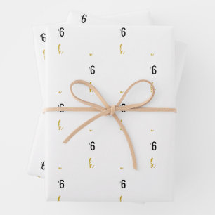 Klasse 2025 und Graduate's Name White Black Gold Geschenkpapier Set