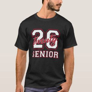 Klasse 2026 Abitur Weiß Rot Umrandung  T-Shirt