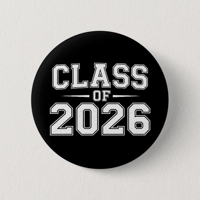 Klasse 2026 Abschluss Absolvent Retro Vintage Button (Vorderseite)