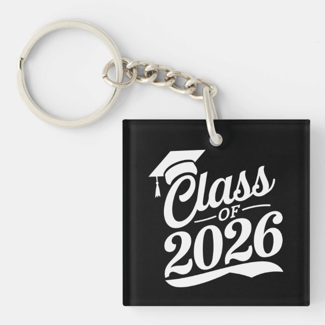 Klasse 2026 Abschluss für den Abschluss eines Schu Schlüsselanhänger (Vorderseite)