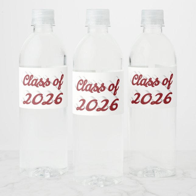 Klasse 2026 burgunder Schrift  Abschluss  (Flaschen)