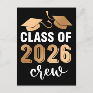 Klasse 2026 Crew Abschluss Typography Vektor Feiertagspostkarte