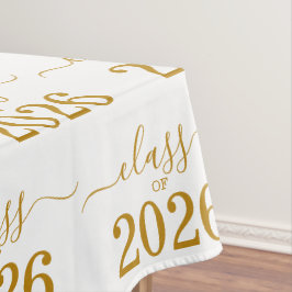 Klasse 2026 Elegantes Goldschrift-Design Tischdecke