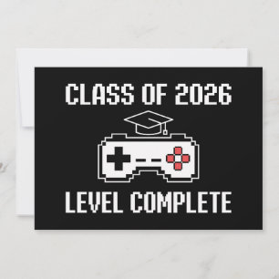 Klasse 2026 Level Abgeschlossen Gaming Abschluss Einladung