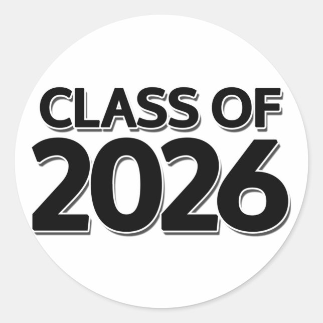 Klasse 2026 runder aufkleber (Vorderseite)