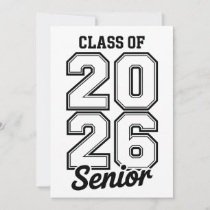 Klasse 2026 Senior 26 Abschluss Absolvent Ankündigung