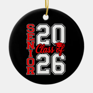 Klasse 2026 Senior 26 Rot Abschluss Absolvent Keramik Ornament