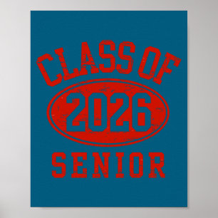 Klasse 2026 Senior Back School Illustration Poster