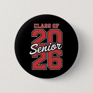 Klasse 2026 Senior Rot Abschluss 26 Absolvent Button