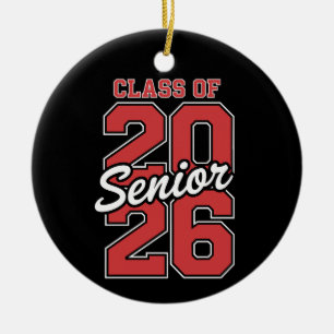 Klasse 2026 Senior Rot Abschluss 26 Absolvent Keramik Ornament