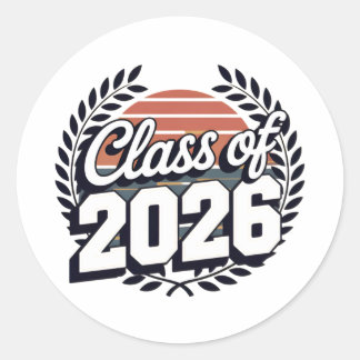 Klasse 2026 Senior Rückkehr zur Schule Runder Aufkleber