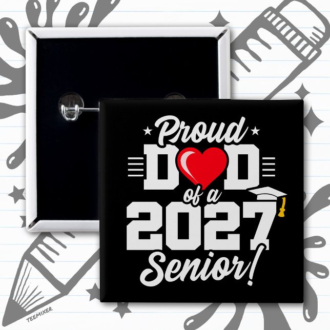 Klasse 2027 Abitur Herz Stolz Vater Button (Von Creator hochgeladen)