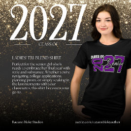 Klasse 2027 Damen Tri-Blend-Shirt für die Abschlus Tri-Blend Shirt