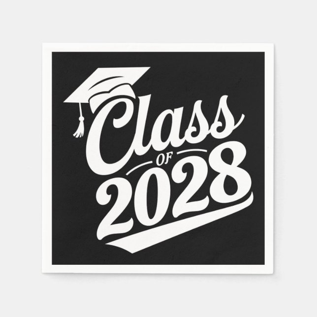 Klasse 2028 Abschluss für den Abschluss eines Schu Serviette (Vorderseite)