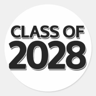 Klasse 2028 runder aufkleber