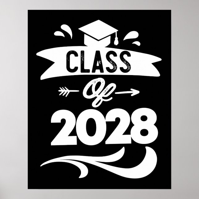 Klasse 2028 TShirt Senior 2028 Abschluss Poster (Vorne)