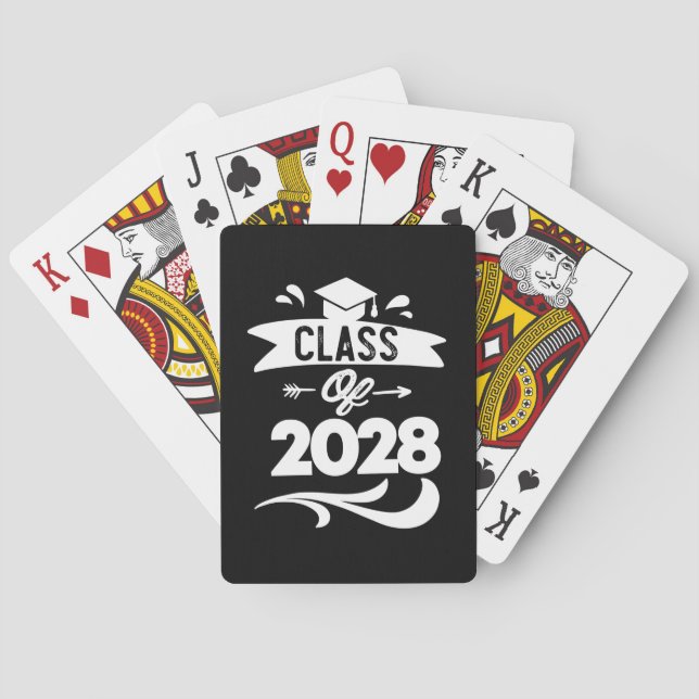 Klasse 2028 TShirt Senior 2028 Abschluss Spielkarten (Rückseite)