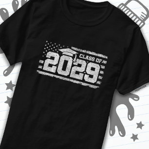 Klasse 2029 Abschluss American Flag Senior 2029 T-Shirt