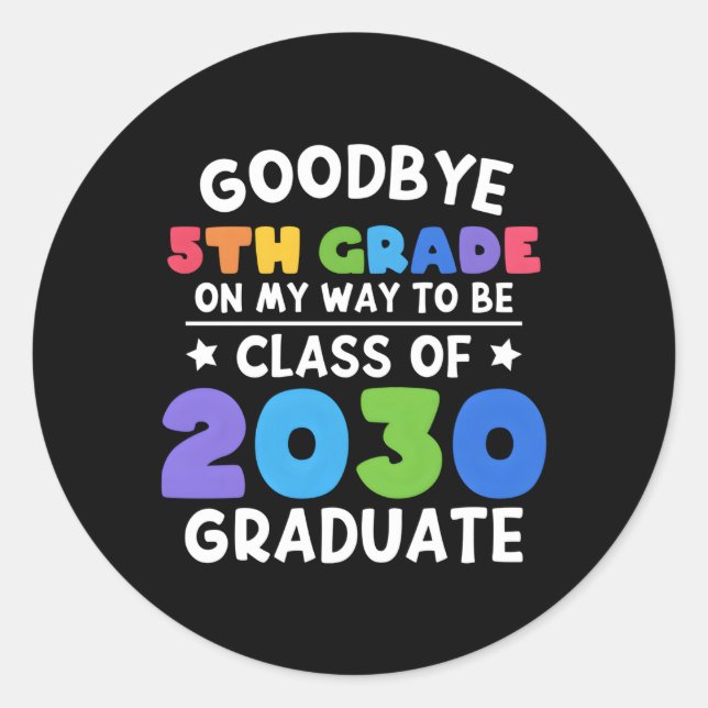 Klasse 2030 Grad 5 Grad Runder Aufkleber (Vorderseite)