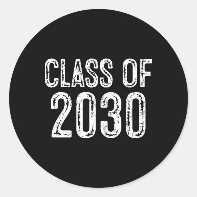 Klasse 2030 Hoher Abschluss Runder Aufkleber (Vorderseite)