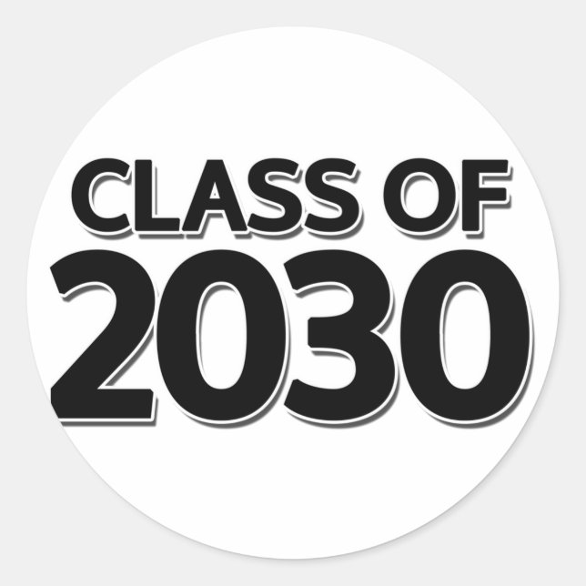 Klasse 2030 runder aufkleber (Vorderseite)