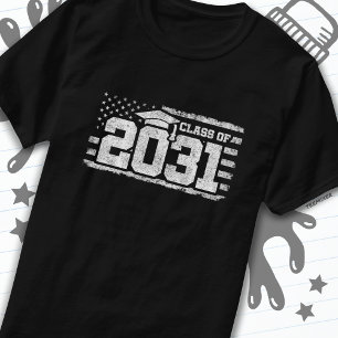Klasse 2031 Abschluss American Flag Senior 2031 T-Shirt