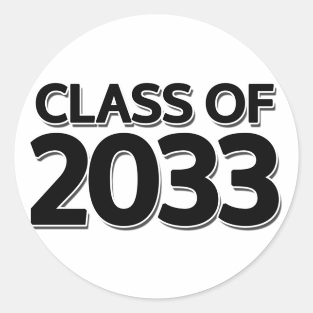 Klasse 2033 runder aufkleber (Vorderseite)