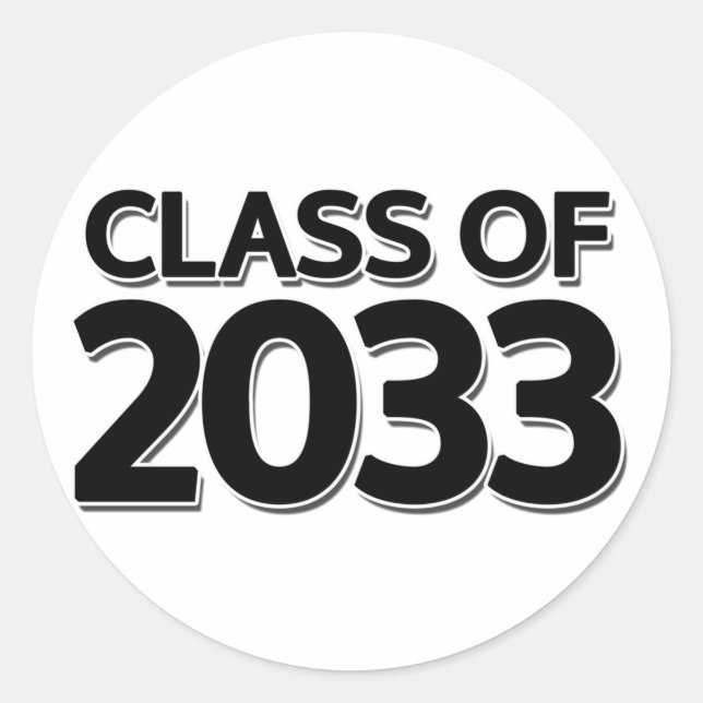 Klasse 2033 runder aufkleber (Vorderseite)