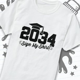 Klasse 2034 Abschluss Unterschreiben Mein Shirt Se
