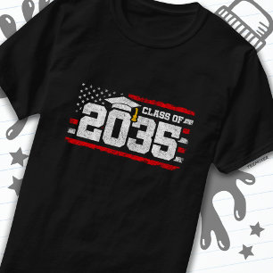 Klasse 2035 Abschluss American Flag Senior 2035 T-Shirt