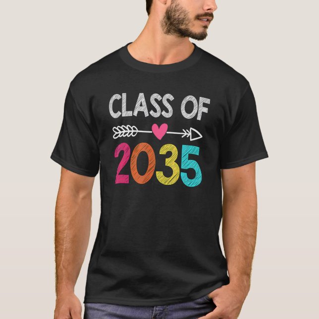 Klasse 2035 Kindergarten vor K wachsen mit mir Gra T-Shirt (Vorderseite)