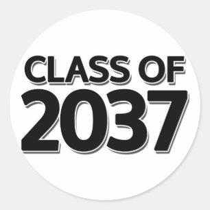 Klasse 2037 runder aufkleber