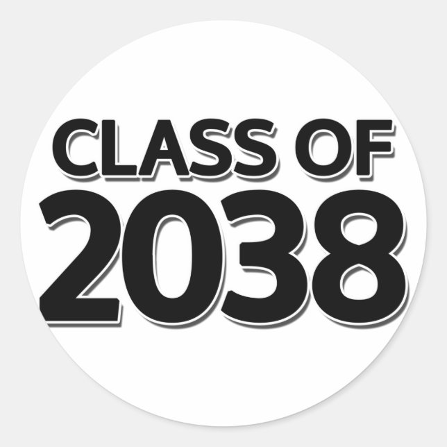 Klasse 2038 runder aufkleber (Vorderseite)