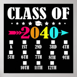 Klasse 2040 Abschluss 12. Klasse Kindergarten Poster