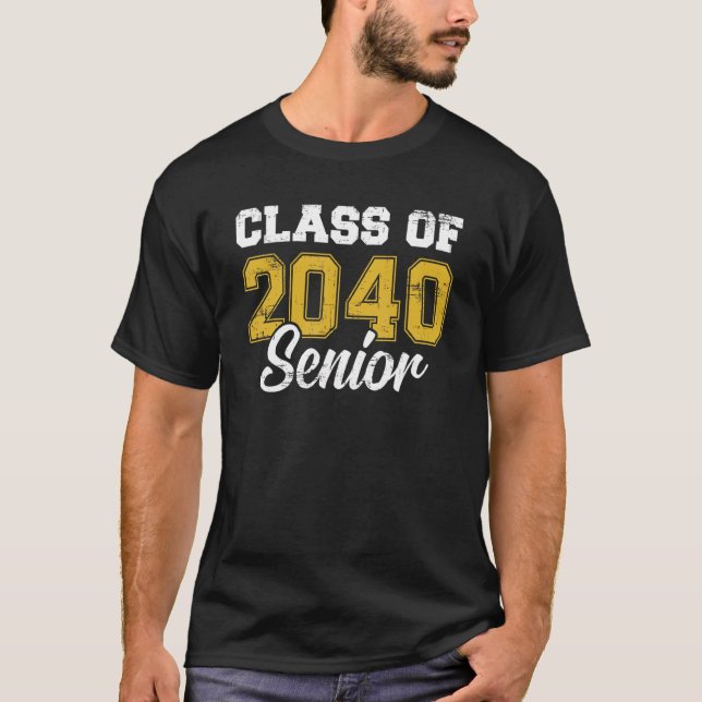 Klasse 2040 Hochschulabsolvent Vintag T-Shirt (Vorderseite)