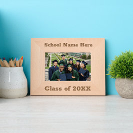 Klasse 20XX Schulgruppenfotografie Rustikales Skri Geätzte Rahmen