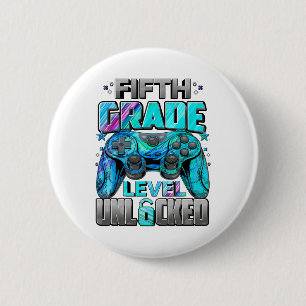 Klasse 5 freigeschaltetes Gaming Gamer Jungen Zurü Button