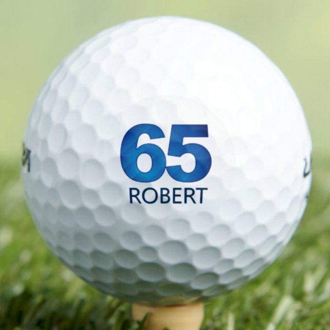 Klasse 65. Geburtstag - 65 Jahre blaues Zeitalter  Golfball (Von Creator hochgeladen)
