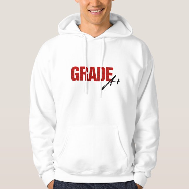Klasse A+ Hoodie (weiß/rot) (Vorderseite)