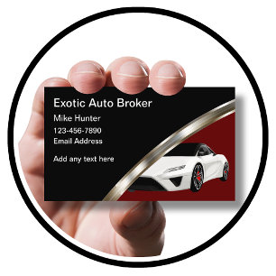 Klasse Auto-Broker für exotische Autos Visitenkart Visitenkarte